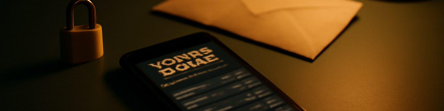 Teléfono móvil con una aplicación de apuestas junto a un candado y una carta sobre un escritorio, imagen de esta guía sobre las casas de apuestas que bloquean a los ganadores